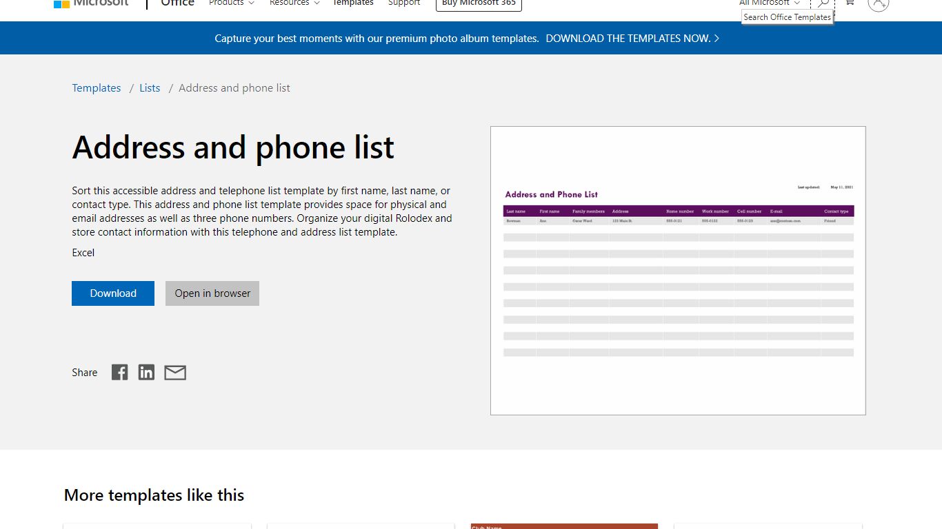 Address and phone list - templates.office.com